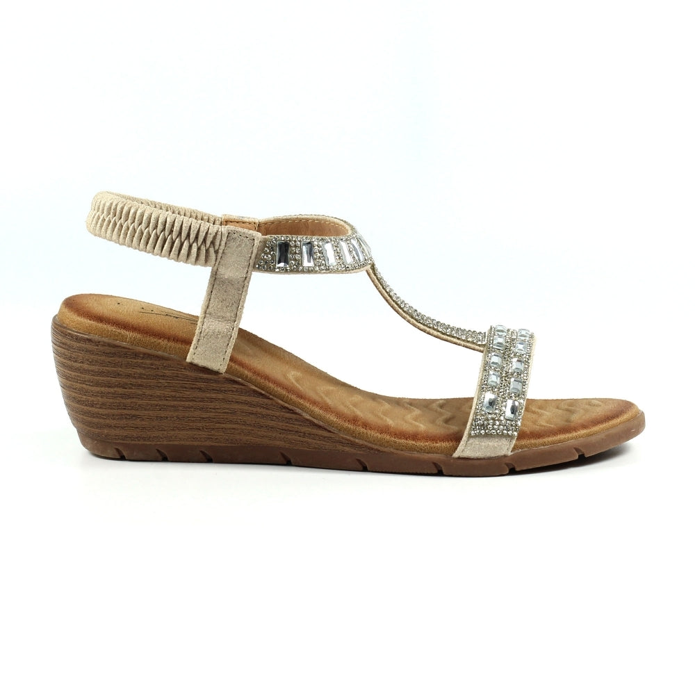 Lunar Macie SILVER Wedge Gemstone sandal