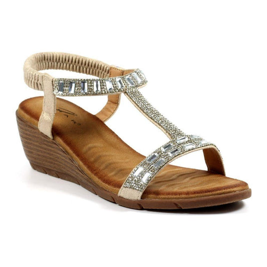 Lunar Macie SILVER Wedge Gemstone sandal