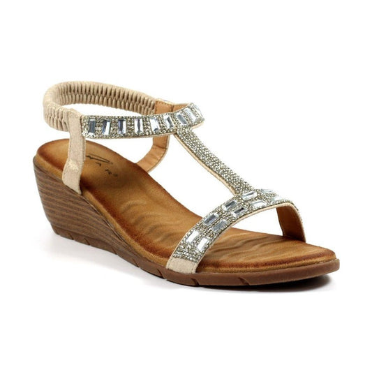 Lunar Macie SILVER Wedge Gemstone sandal