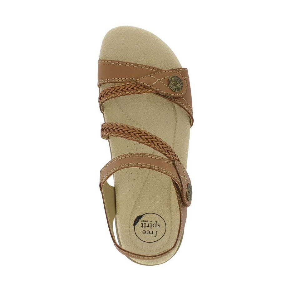 Free Spirit Malibu WALNUT Brown Leather Comfort Sandals