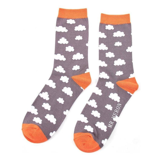 Mr Heron Clouds CHARCOAL MH130 Quality Bamboo Socks