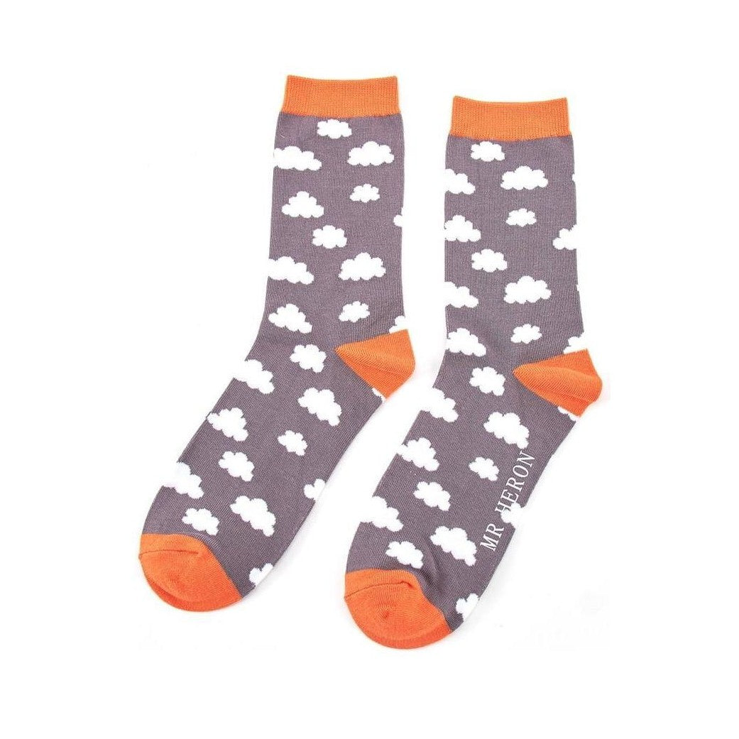 Mr Heron Clouds CHARCOAL MH130 Quality Bamboo Socks