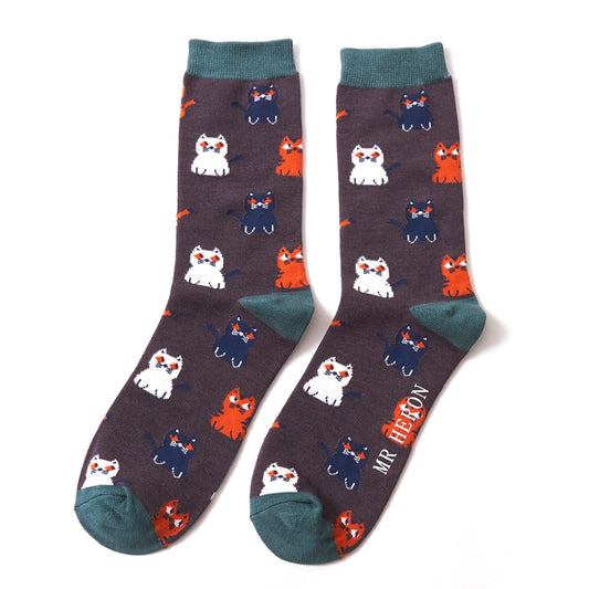 Mr Heron Little Kities Quality Bamboo Socks GREY MH146