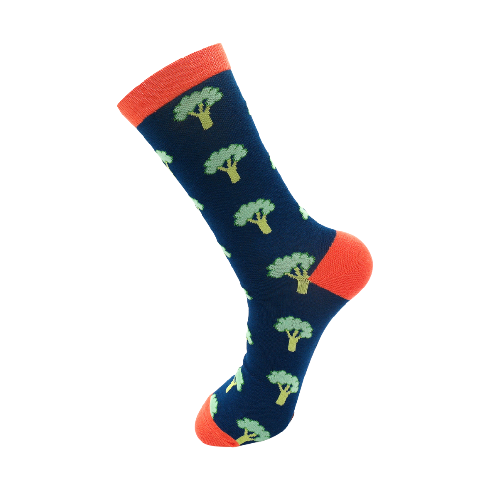 Mr Heron Broccoli quality bamboo Socks NAVY MH240