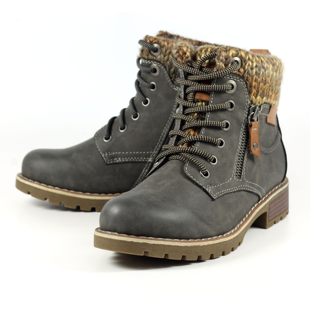 lunar Millie GREY Waterproof Ankle Boot GLB123 OL