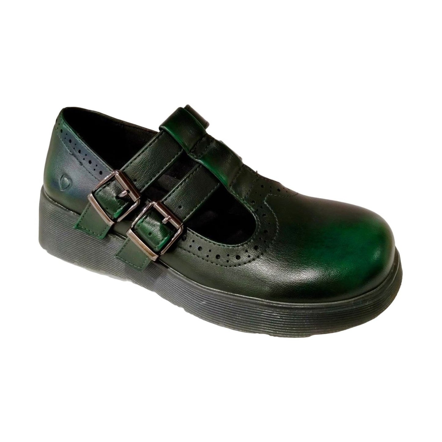 Heavenly Feet Mimosa Twin Bar T Bar Shoe FOREST Green