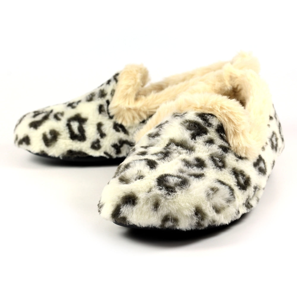 Lunar Morgan WHITE Leopard Print Slipper KLA215