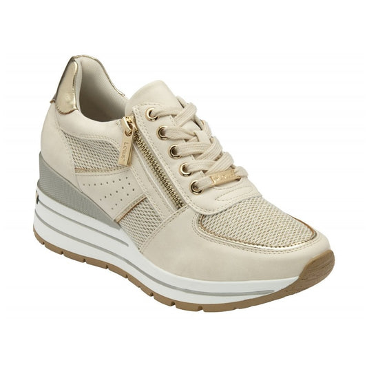 Lotus Tenno NATURAL Wedge Heel Trainer Style Shoe With Zip ULS576