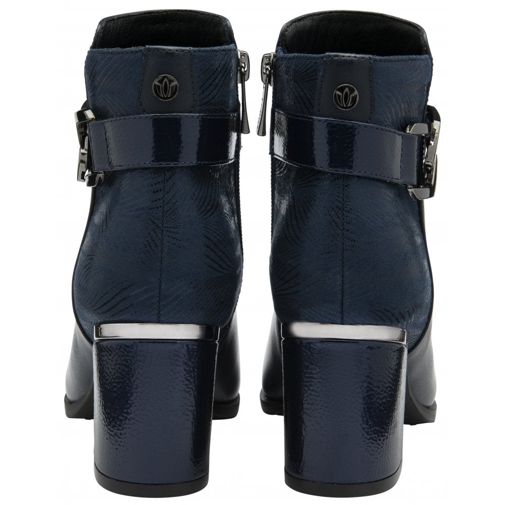 Lotus Adelaide NAVY Block Heel Dress Boot