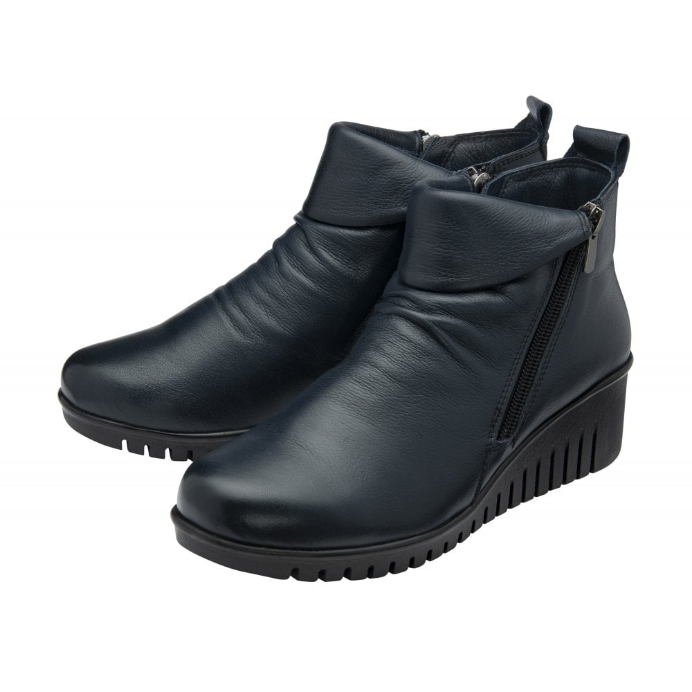 Lotus Cordelia NAVY Soft Leather Zip Ankle Boot CORDELIA CONT SIZES