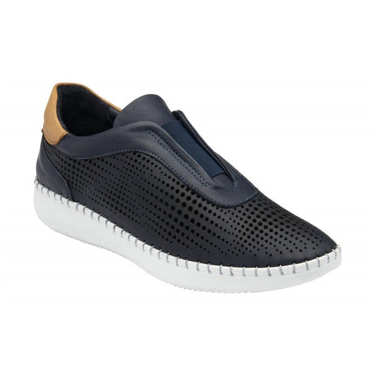 Lotus Lorena NAVY Soft Leather Slip On Trainer Style Shoe ULS540