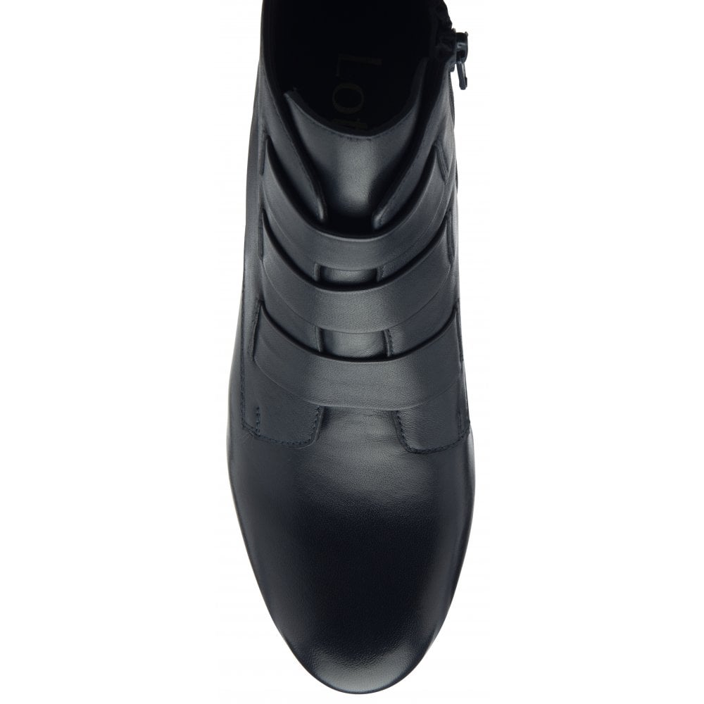 Lotus Lorissa NAVY Soft Leather Zip Ankle Boot LORISSA