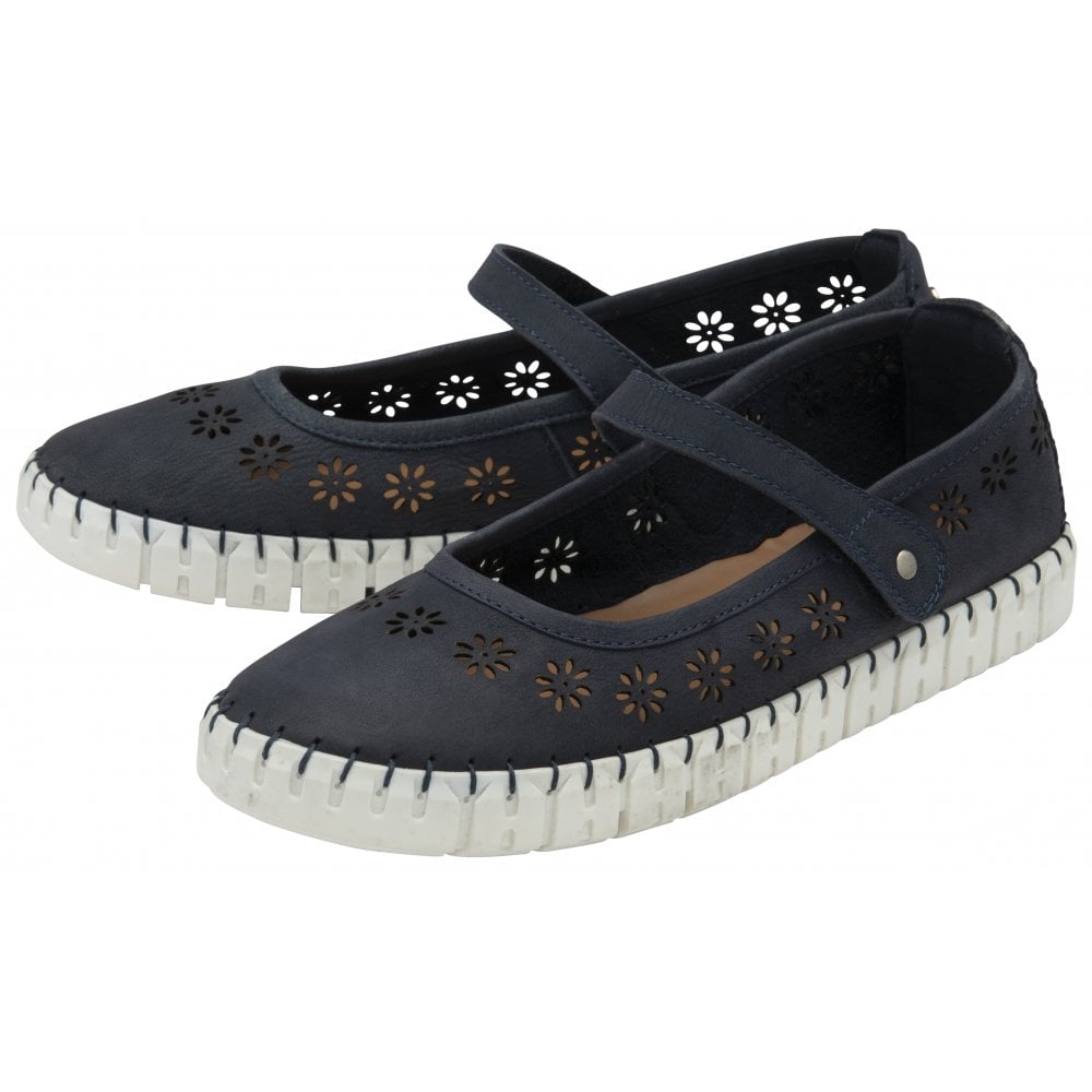Lotus Aurelia NAVY Ballerina Bar Shoe ULS566