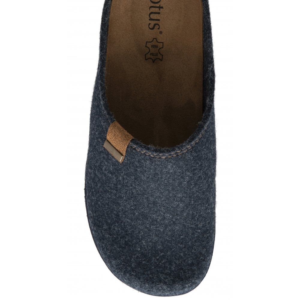 Lotus Sidney NAVY Mule Slipper with Leather Insole