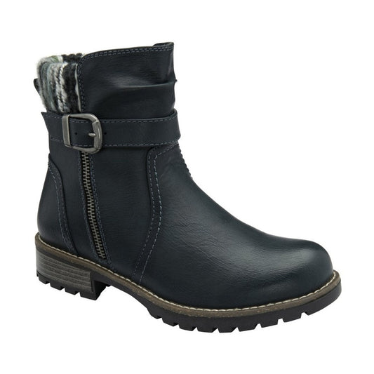 Lotus Triana NAVY Biker Style Ankle Boot