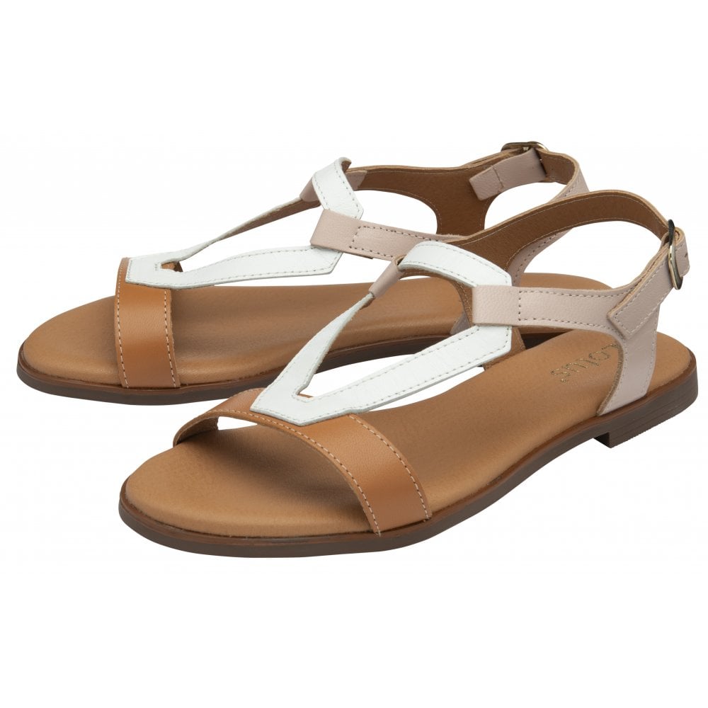 Lotus Morena NUDE Leather Flat Sandal ULP352