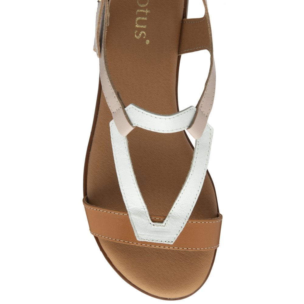 Lotus Morena NUDE Leather Flat Sandal ULP352