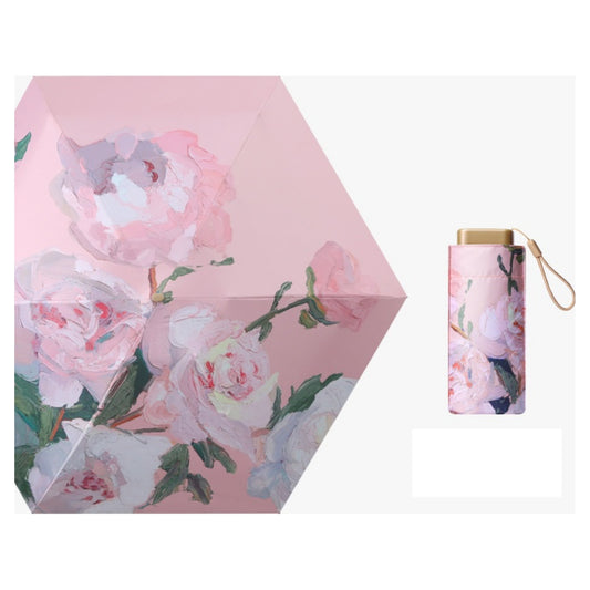 Artist Print Pocket Umbrella LIGHT PINK FLOWER umbrella