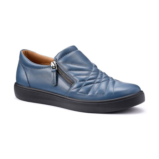 Hotter Poppy Wide Fit AQUATIC BLUE Zip Trainer Style Shoe