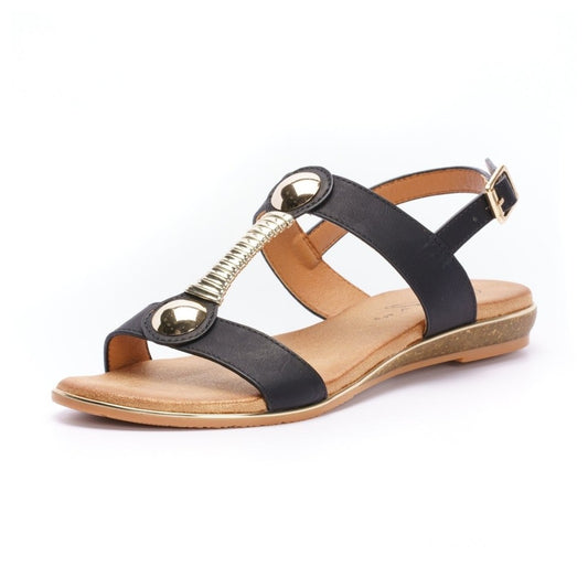 Lunar Renoir BLACK T Bar Strap Sandal JLH276BK