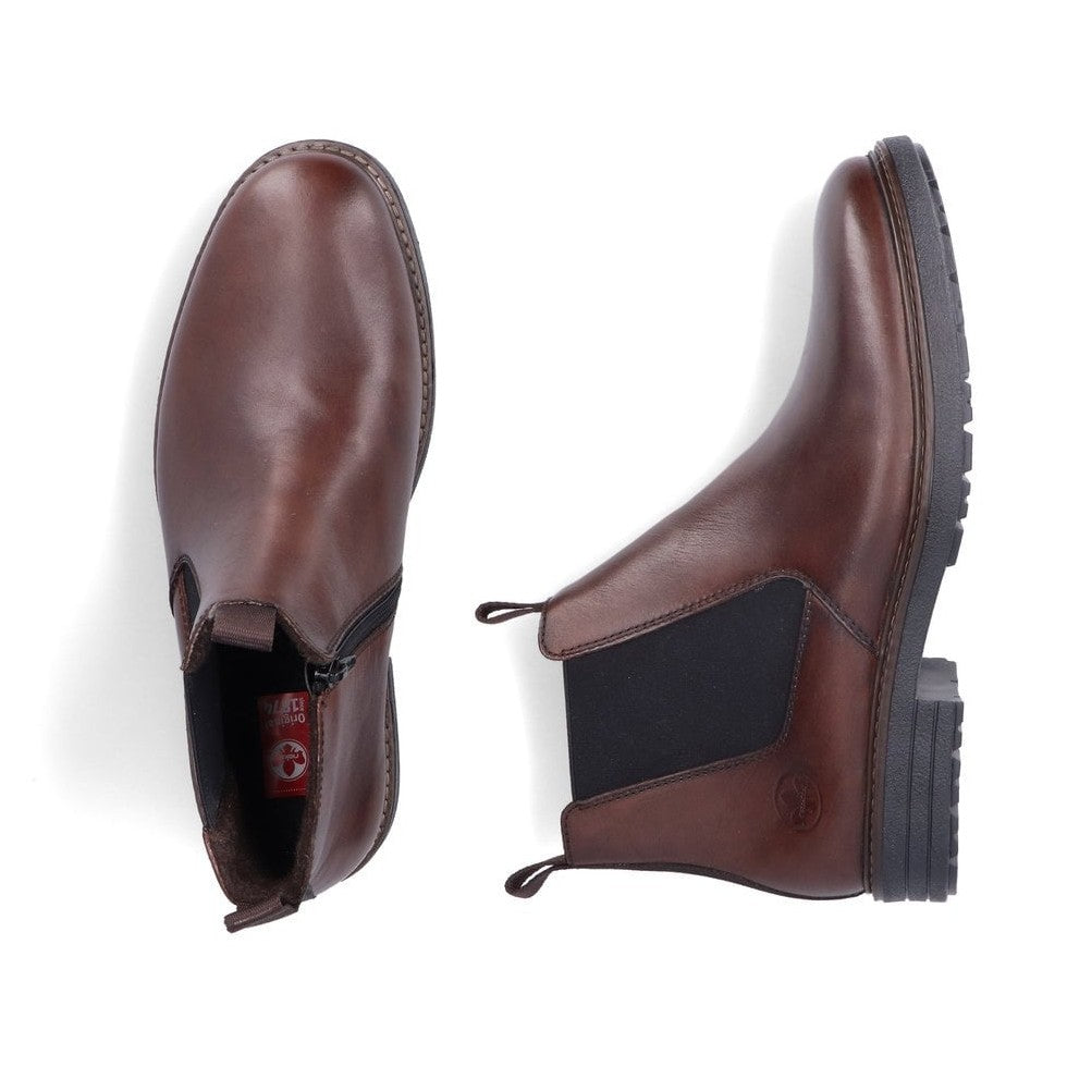 Rieker 33180 BROWN Leather Chelsea Boot with Inside Zip 33180-26