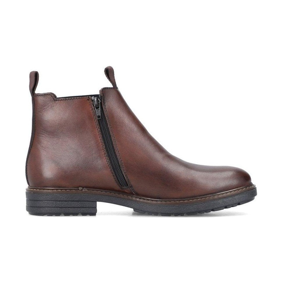 Rieker 33180 BROWN Leather Chelsea Boot with Inside Zip 33180-26