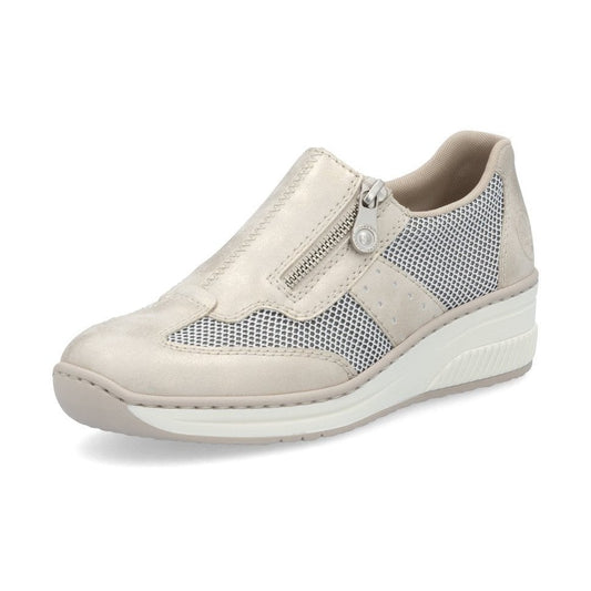 Rieker 48760 BEIGE Zip Fastening Comfort Trainer 48760-60