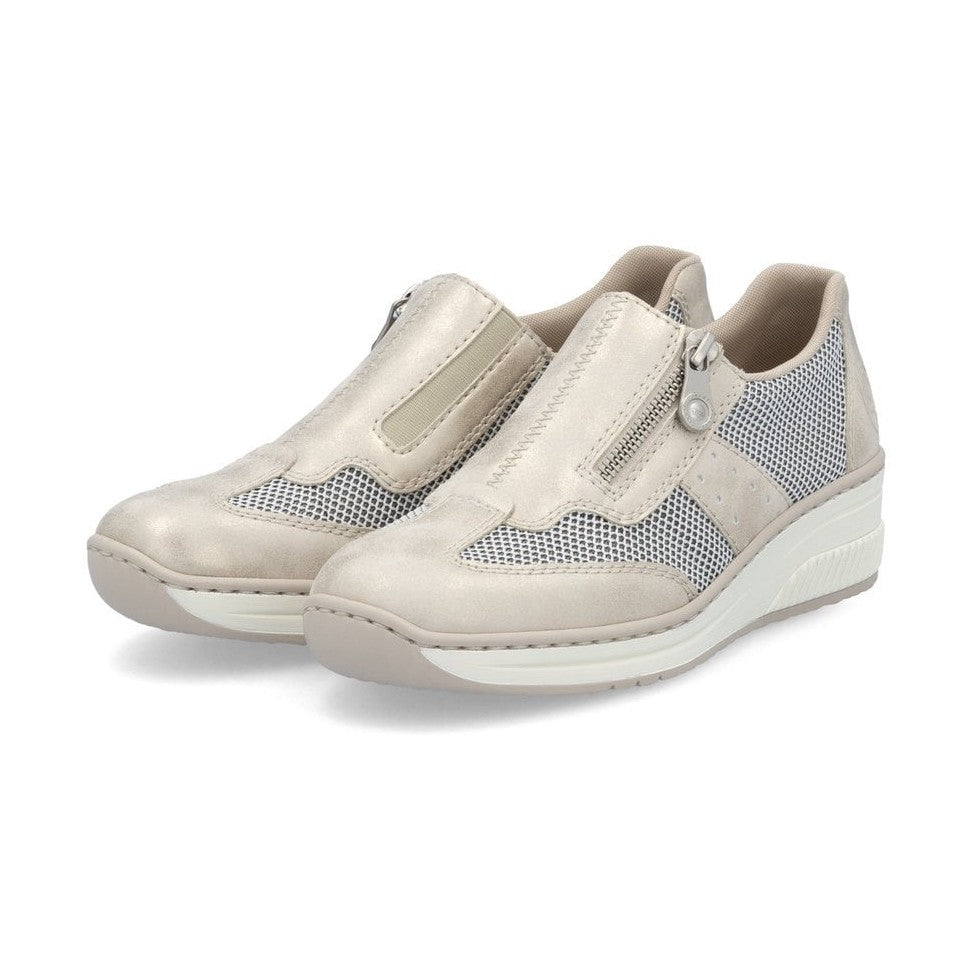 Rieker 48760 BEIGE Zip Fastening Comfort Trainer 48760-60