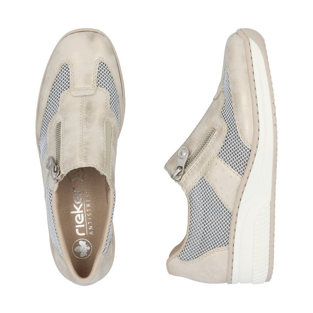 Rieker 48760 BEIGE Zip Fastening Comfort Trainer 48760-60