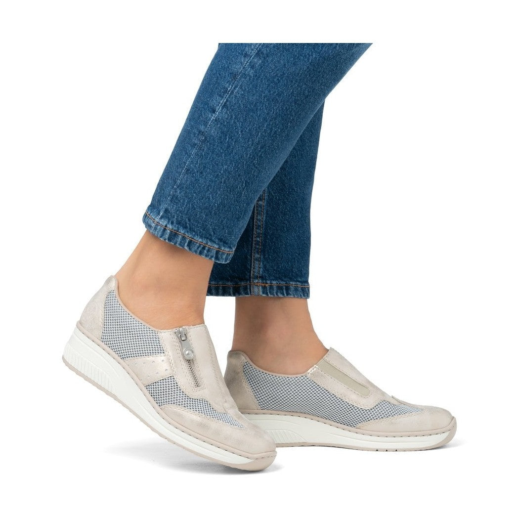 Rieker 48760 BEIGE Zip Fastening Comfort Trainer 48760-60