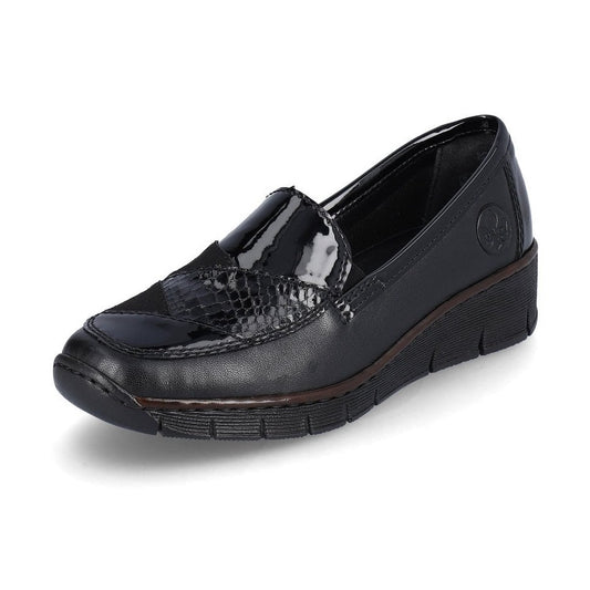 Rieker BLACK 53785-00 Slip on wedge shoe