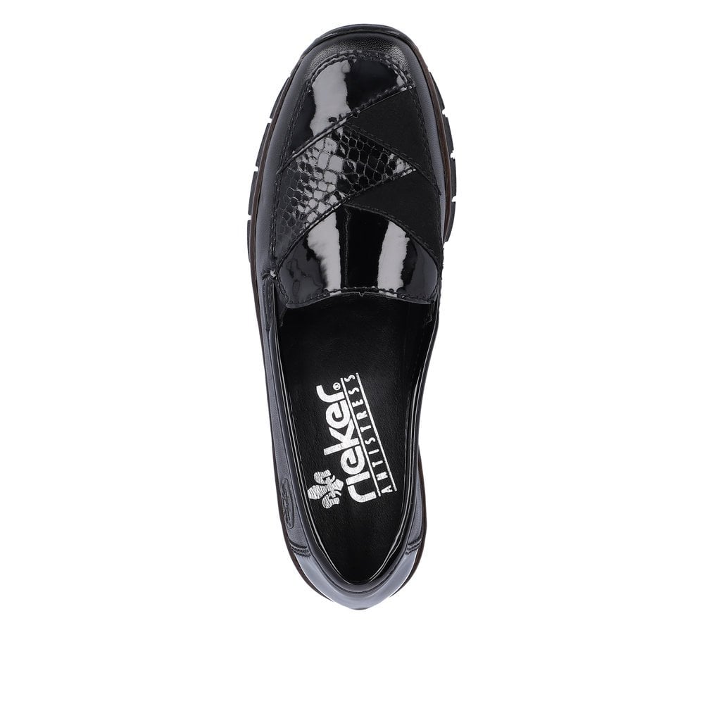 Rieker BLACK 53785-00 Slip on wedge shoe