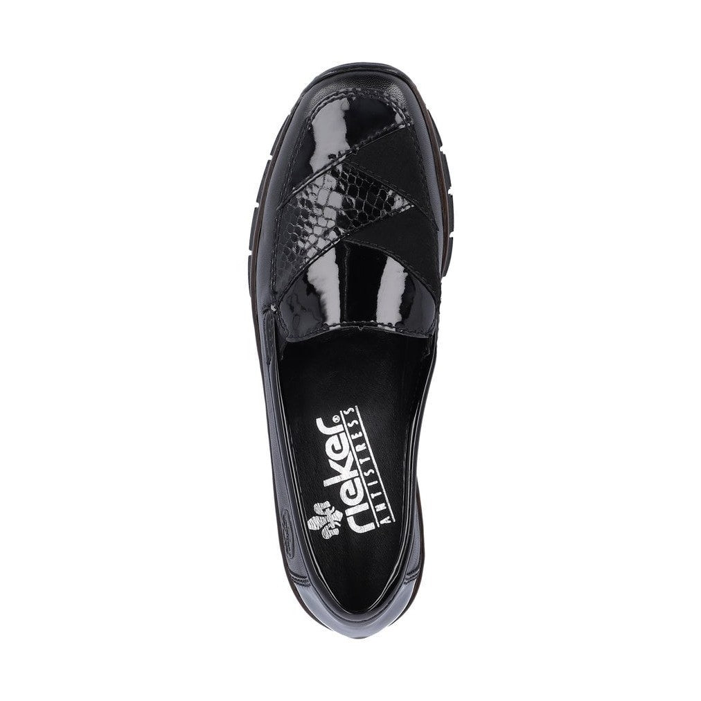 Rieker BLACK 53785-00 Slip on wedge shoe