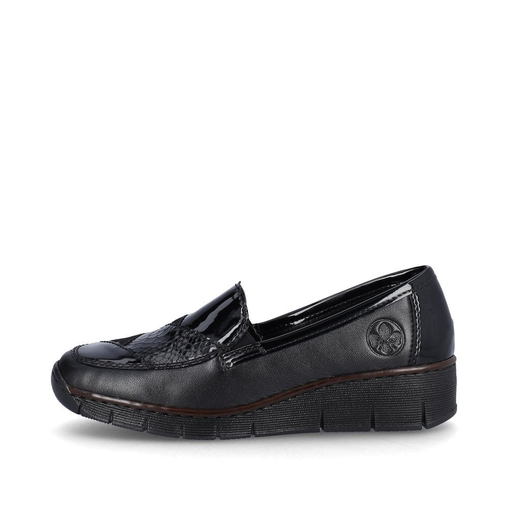 Rieker BLACK 53785-00 Slip on wedge shoe