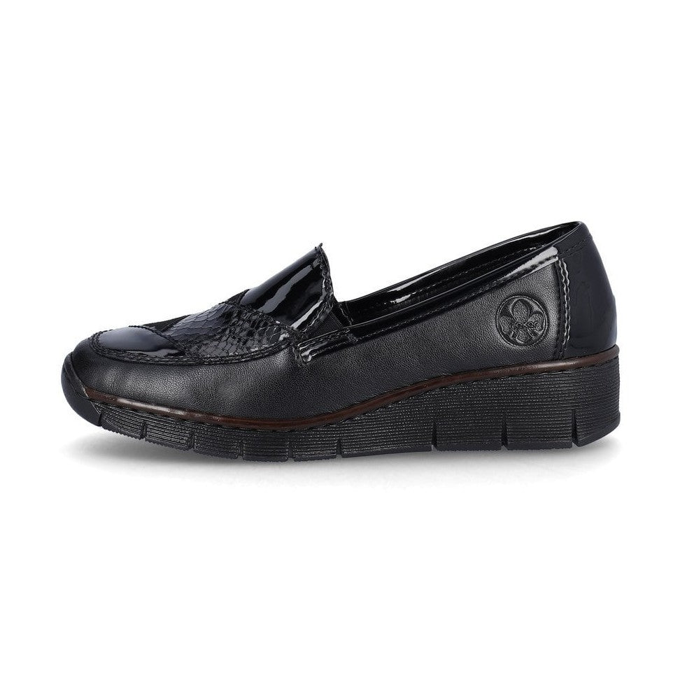 Rieker BLACK 53785-00 Slip on wedge shoe