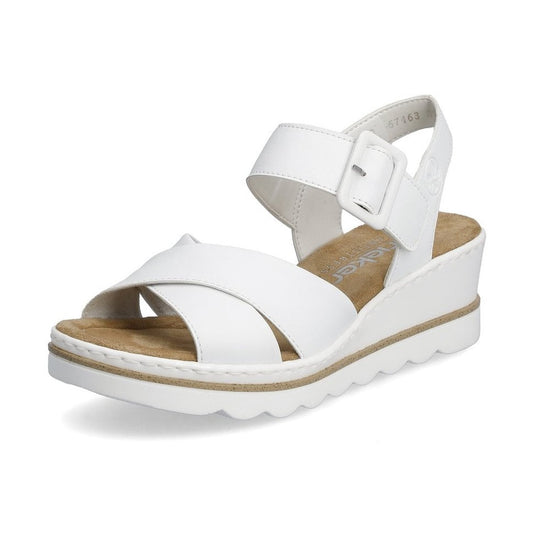 Rieker 67463 WHITE Wedge Sandal 67463-80