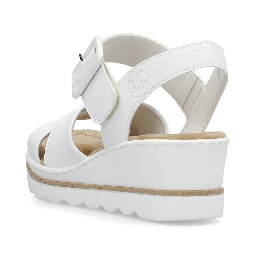 Rieker 67463 WHITE Wedge Sandal 67463-80