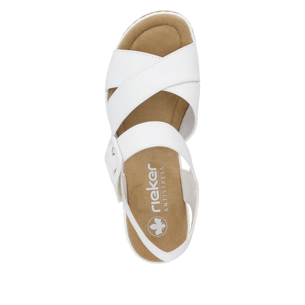 Rieker 67463 WHITE Wedge Sandal 67463-80