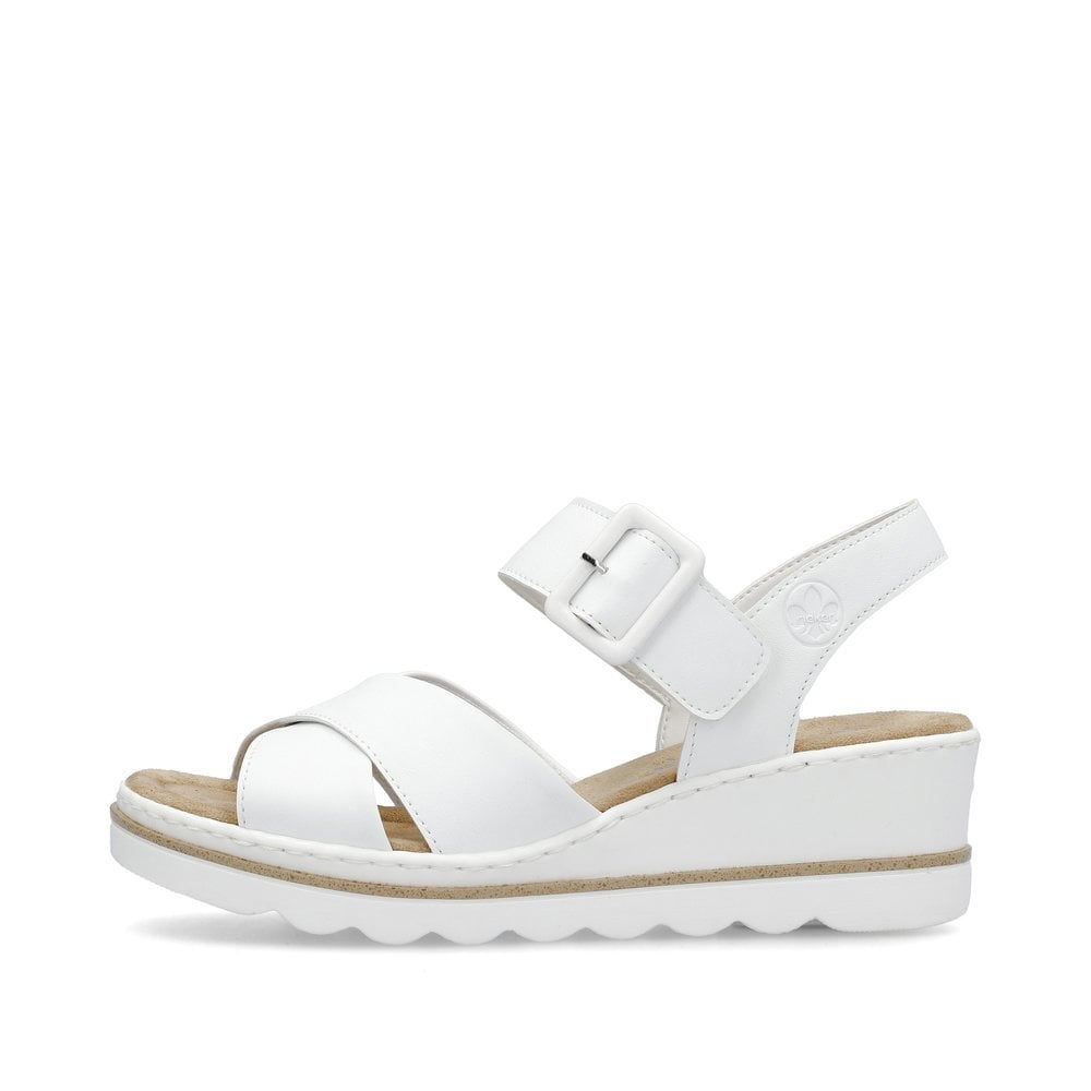 Rieker 67463 WHITE Wedge Sandal 67463-80