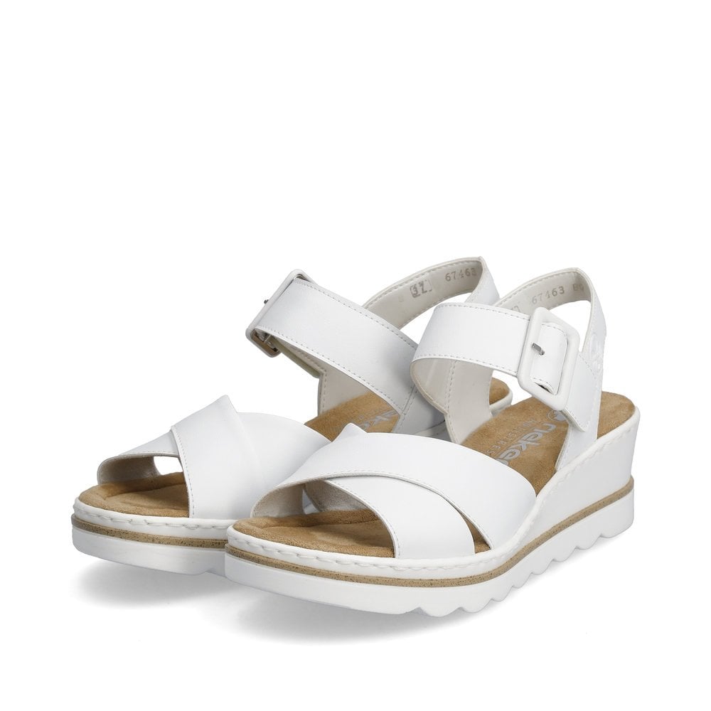 Rieker 67463 WHITE Wedge Sandal 67463-80