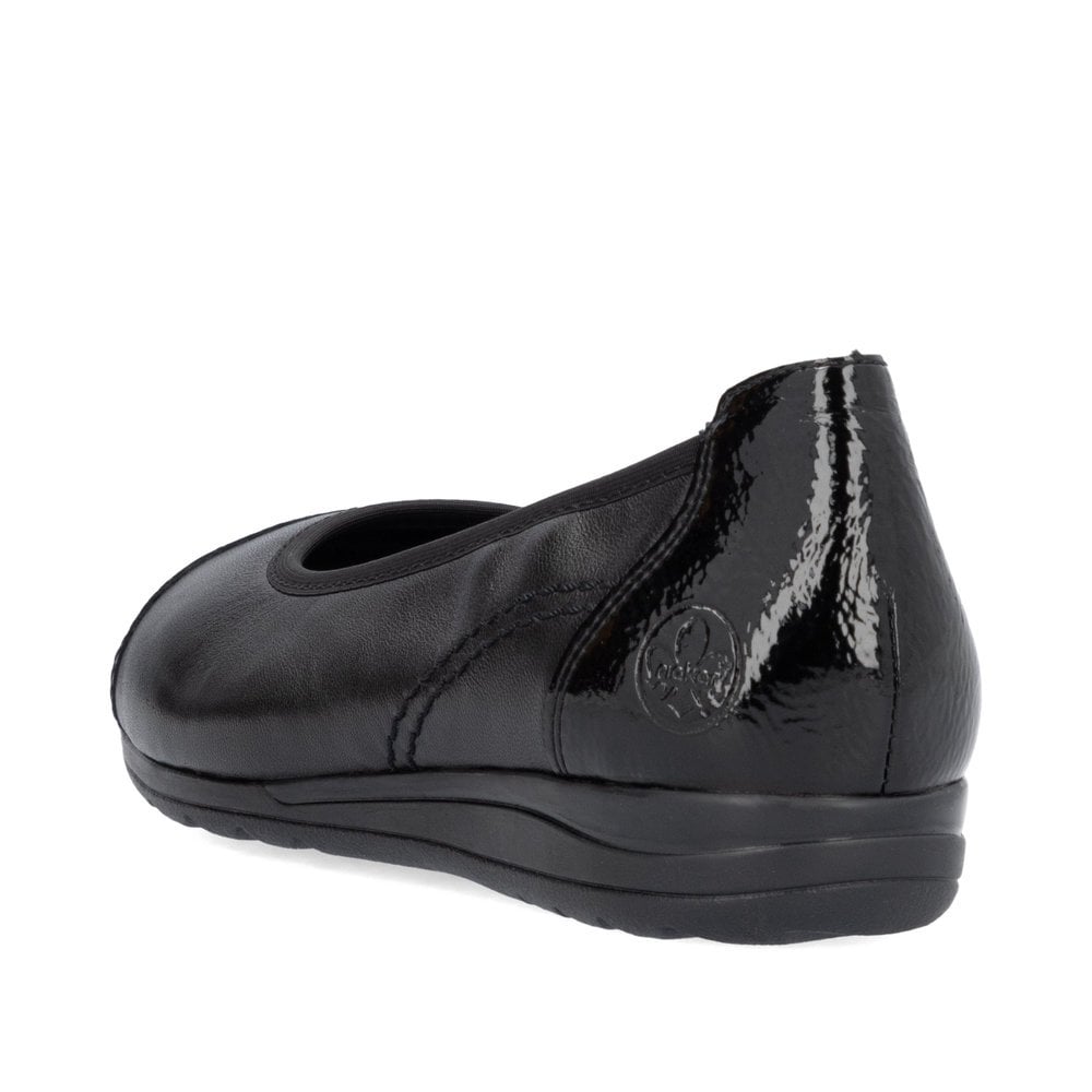 Rieker L9351 BLACK Patent Cap Pump L9351-00