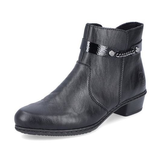 Rieker BLACK Low Heel Zip Boot Y0783-00