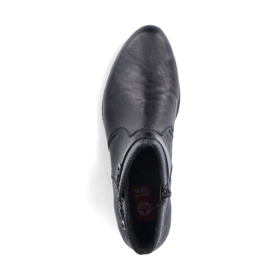 Rieker BLACK Low Heel Zip Boot Y0783-00