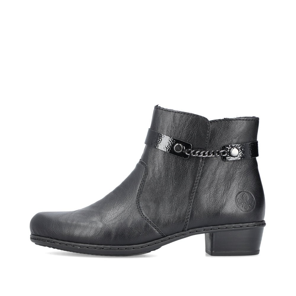 Rieker BLACK Low Heel Zip Boot Y0783-00