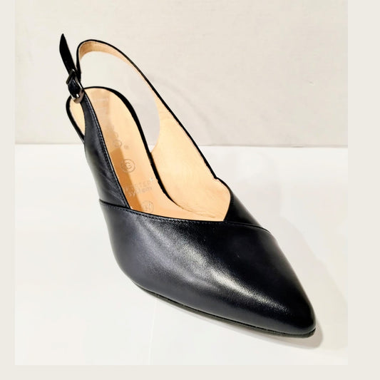 Bioeco 4009 Navy Leather Closed Toe Slingback Occasion Shoe Matching Bags Available 4009-1570