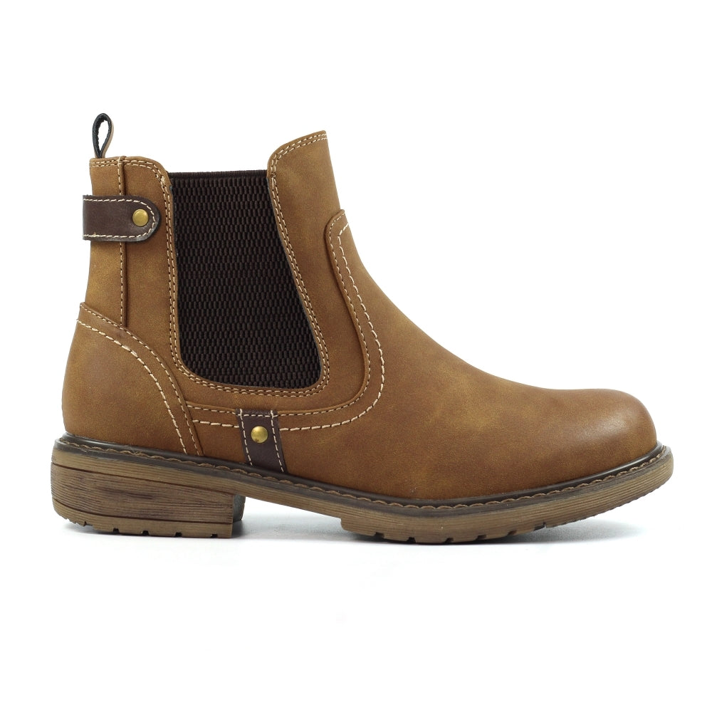 Lunar Roxie DARK TAN Chelsea Ankle Boot GLB217TN ROXIE111