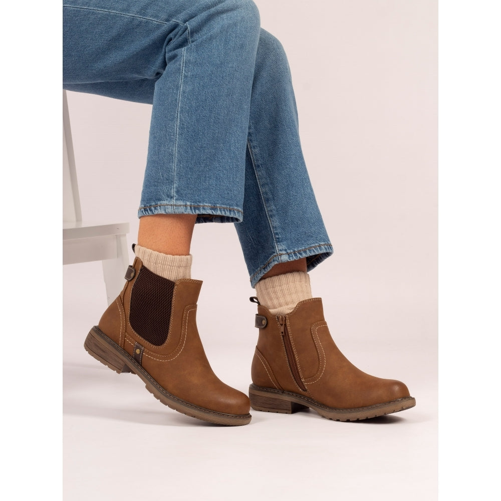 Lunar Roxie DARK TAN Chelsea Ankle Boot GLB217TN ROXIE111