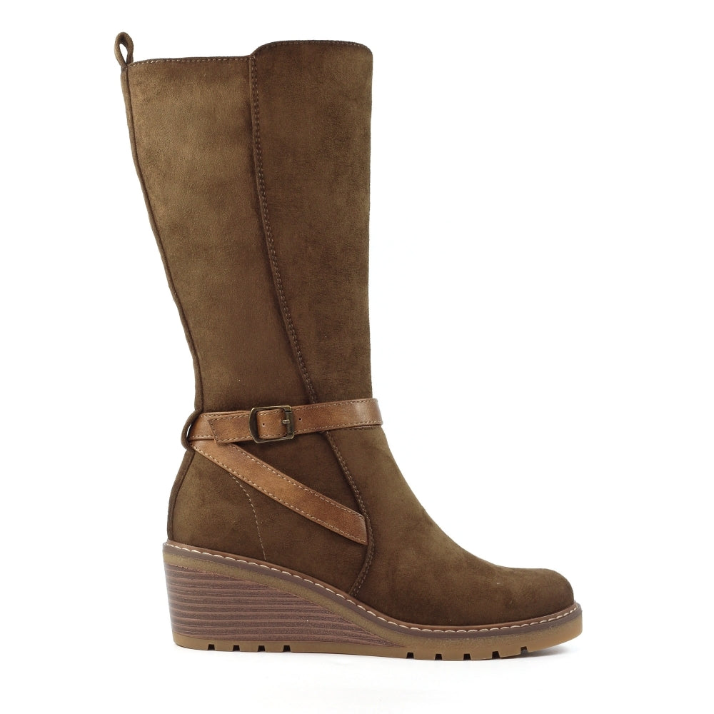 Lunar Rumer TAN Wedge Long Boot