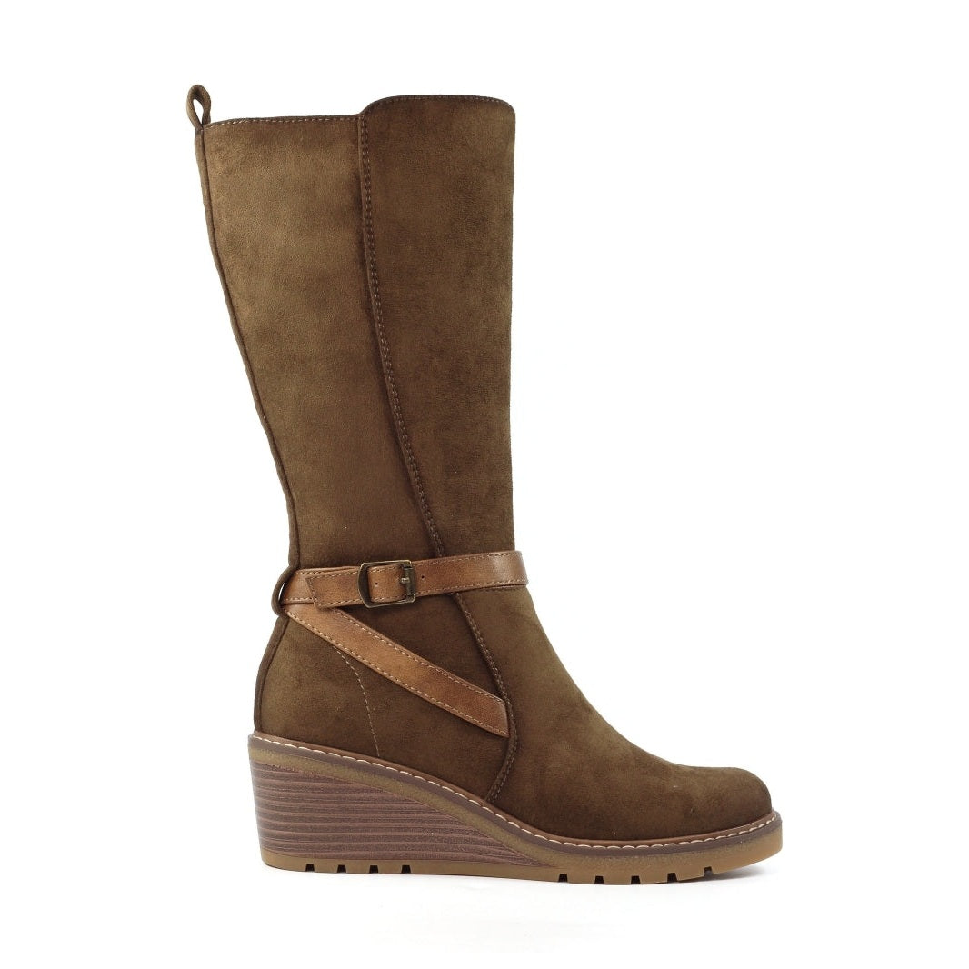Lunar Rumer TAN Wedge Long Boot
