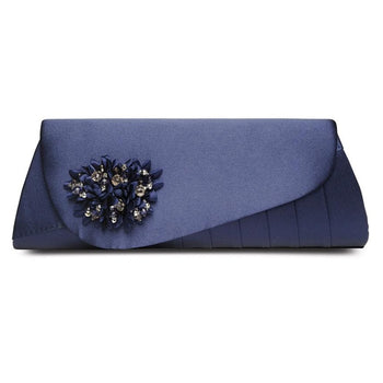 Lunar Sabrina FLR081 - Navy Satin Occasion Wear Shoe - Matching Lunar Sabrina ZLR081 Bag Available